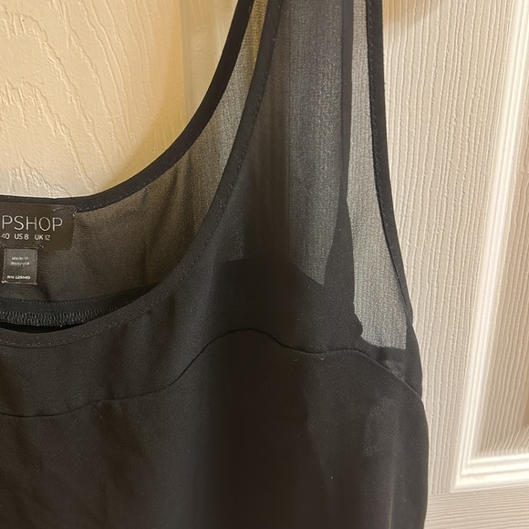 Topshop Black Mesh Crop Top - Picture 3 of 4